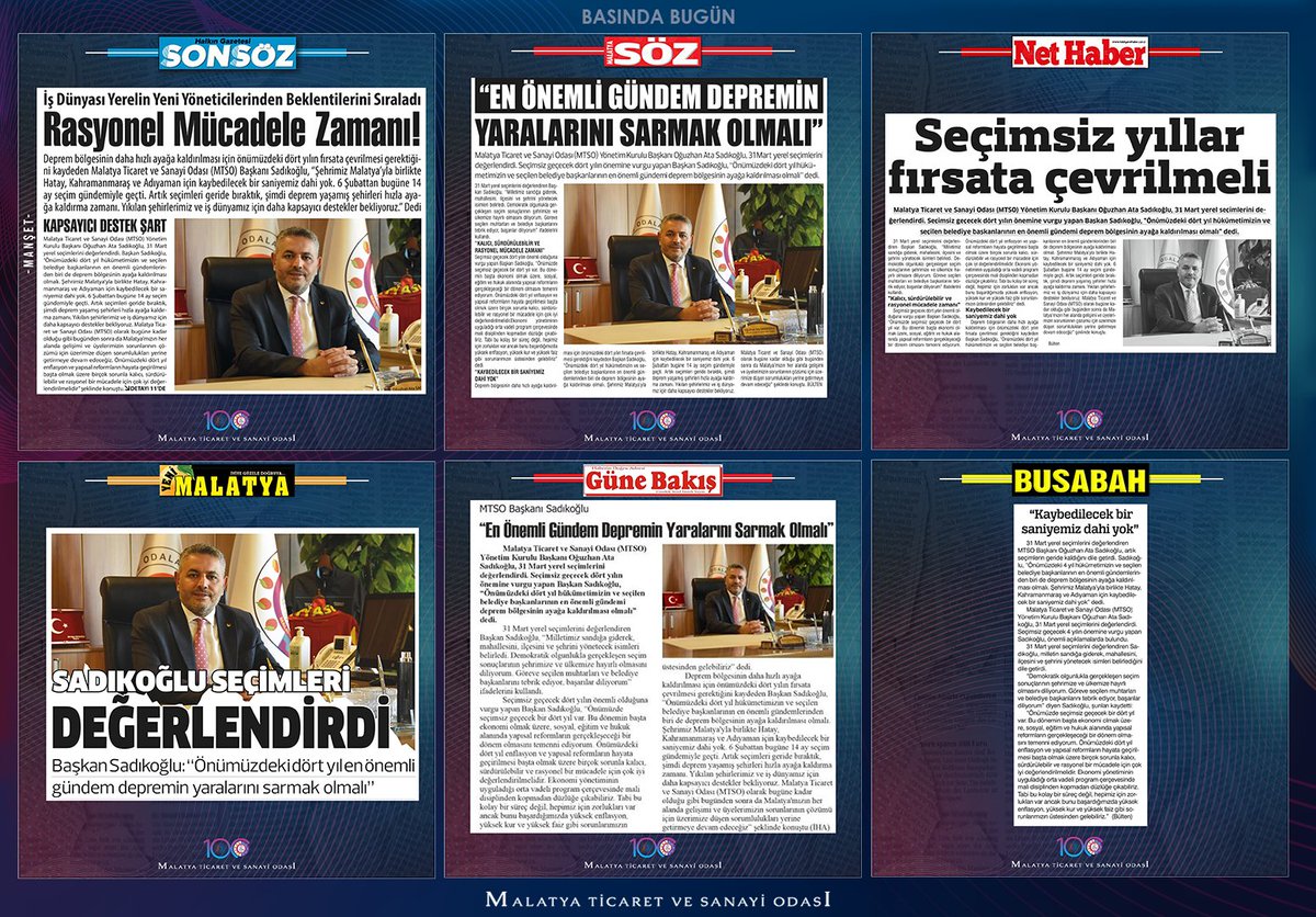 📰3 Nisan #Gazete Haberleri 🟩'Önümüzde seçimsiz geçecek bir dört yıl var. Bu süre zarfında hükümetin ve seçilen belediye başkanlarının en önemli gündemlerinden biri #deprem bölgesinin ayağa kaldırılması olmalı. Yıkılan şehirlerimiz ve iş dünyamız için daha kapsayıcı destekler…