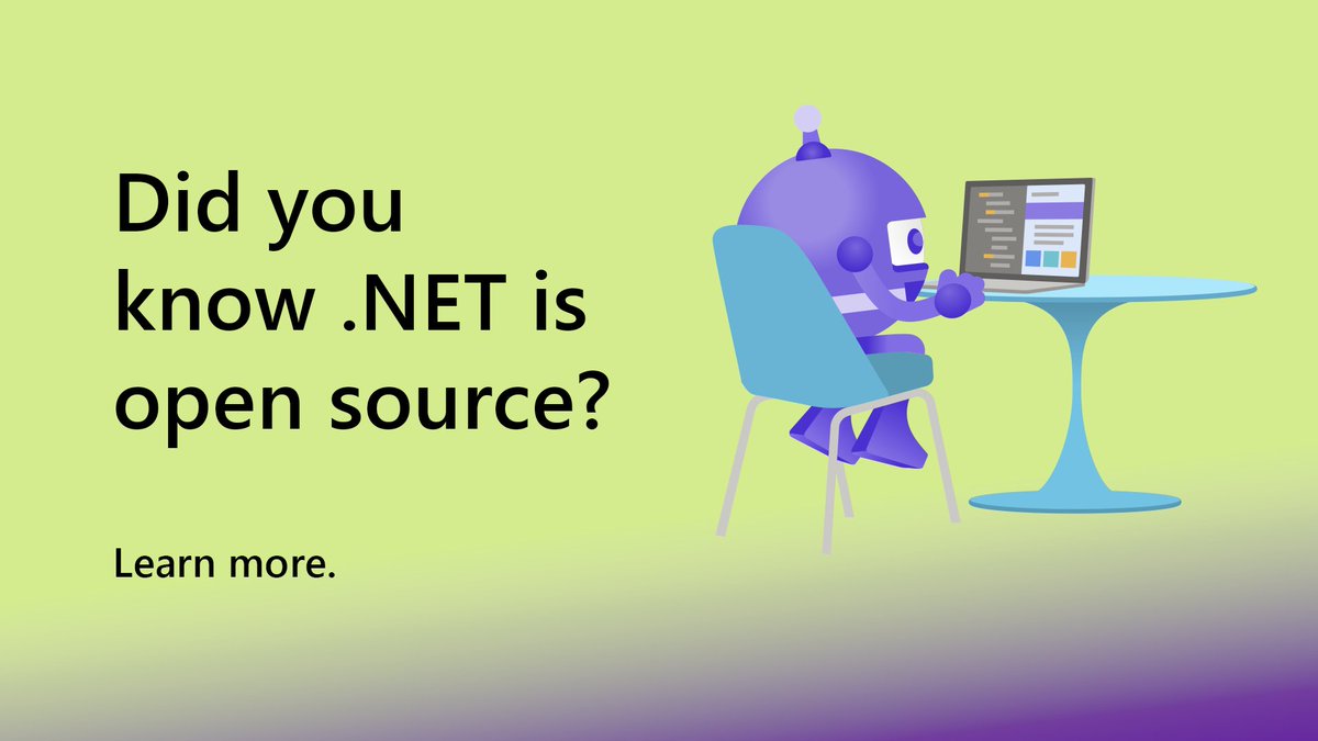 Did you know that .NET is open source? dotNET is open source and cross-platform, and it’s maintained by Microsoft and the .NET community. Check it out on GitHub: msft.it/6019cI5Ut #OpenSource