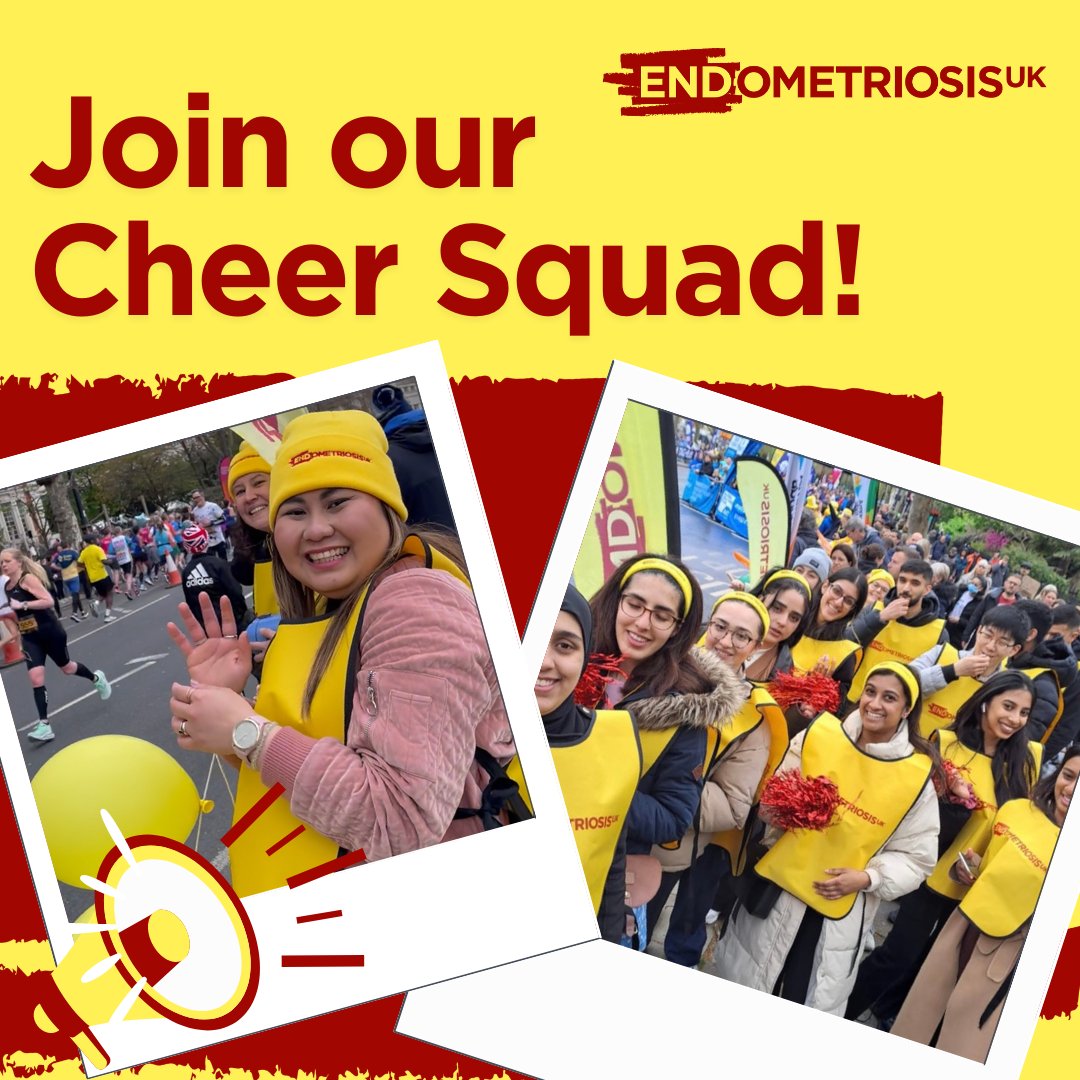 Brighton and London - we need you! There is still time to join our Cheer Squad THIS weekend at the Brighton Marathon and London Landmarks Half Marathon! Also coming up... London Marathon - Sunday 21st April Find out more and register your interest: endometriosis-uk.org/be-cheer-volun…