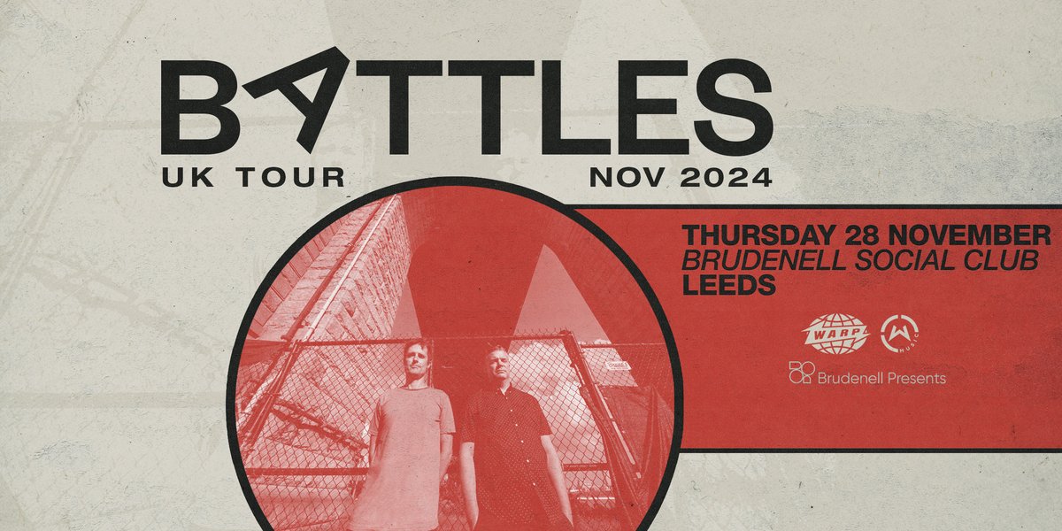 THE MIGHTY @BATTLES ARE BACK. 🤺 Nearly 5 years since their last sold out visit to The Brudenell, we're thrilled to be welcoming the New York duo back here on 28th November. 🚀 Tickets on sale this Friday @ 10AM. 🕙 ➡️ bit.ly/Battles-Lds