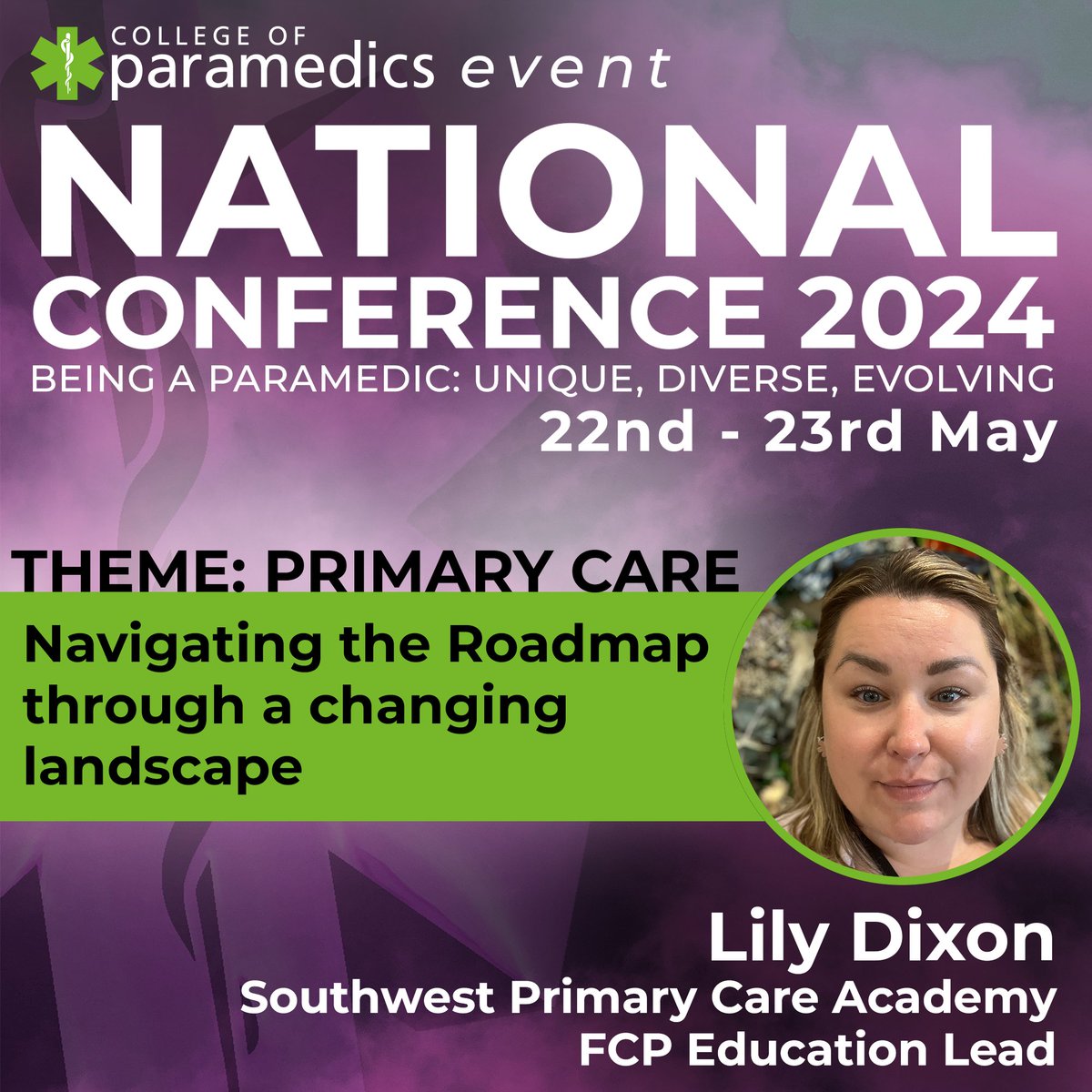 Let's announce another speaker for our National Conference 2024! 🙌 Lily Dixon will be discussing 'Navigating the Roadmap through a changing landscape'. More info and booking here 👉 bit.ly/3OyX24M #ParamedicsUK #ParaCon24