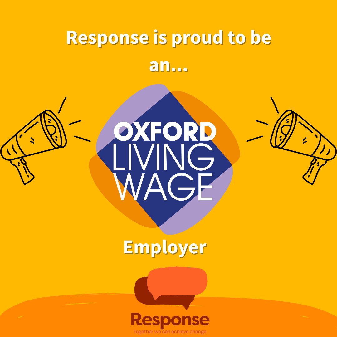 At Response, we’re dedicated to ensuring that all our staff feel valued and supported, which is why we're proud to be an #OxfordLivingWage employer. Join us in creating a more inclusive, fair, and thriving Oxford. Together, we can make a lasting impact on our community. 🤝❤️