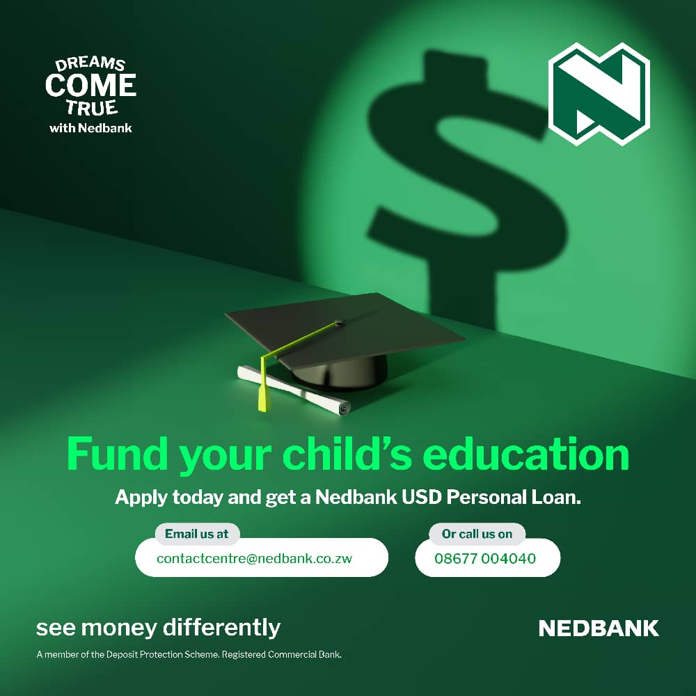 Don't procrastinate! Seize the opportunity today and apply for a USD salary-based loan. For more details, email contactcentre@nedbank.co.zw. Let us help you pay your child's school fees. #Loans #SeeMoneyDifferently #Nedbank