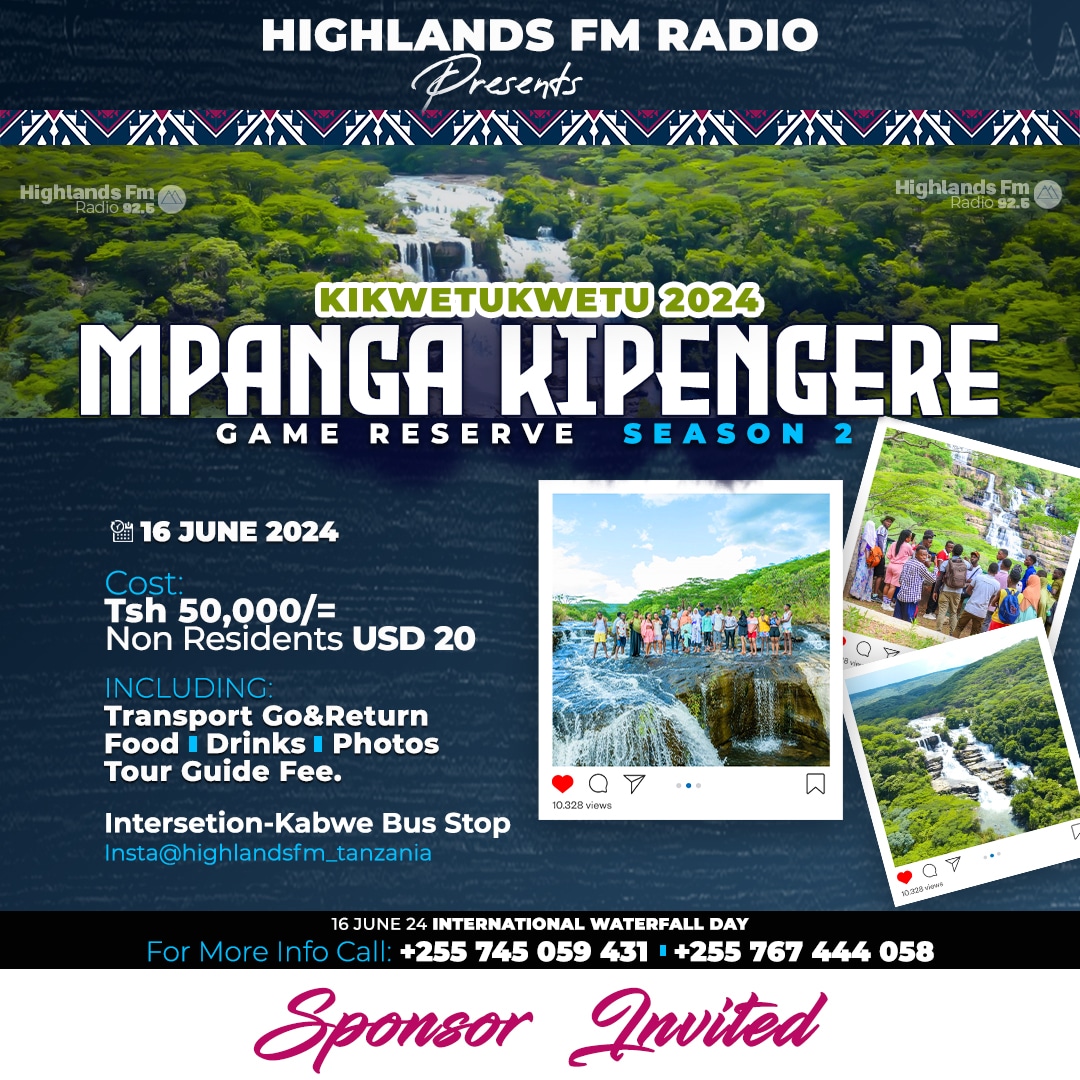 HFMTanzania's tweet photo. #sikukubwa #duniani #tourkubwa #June162024 siku ya maporomoko ya maji Duniani #mpangakipengere twende tukaone makubwa na maajabu ya mpanga kipengere
Kwa maelezo zaiidi tupogie Simu 0745059431 / 0767444058
#highlandsfm #mpangakipengere #utaliiwandani https://t.co/QLiN2Kt5bg