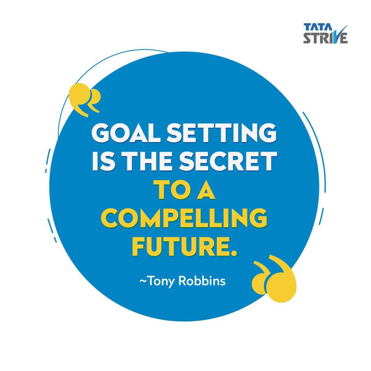 TataSTRIVE's tweet photo. Embrace the power of goal setting. Because goals are the threads that weave our aspirations into reality. So, set a goal, believe in it, be determined and it will illuminate your path towards a fulfilling future.
#TataStrive #TataGroup #ItAllStartsWithASkill https://t.co/zThl1AngP8
