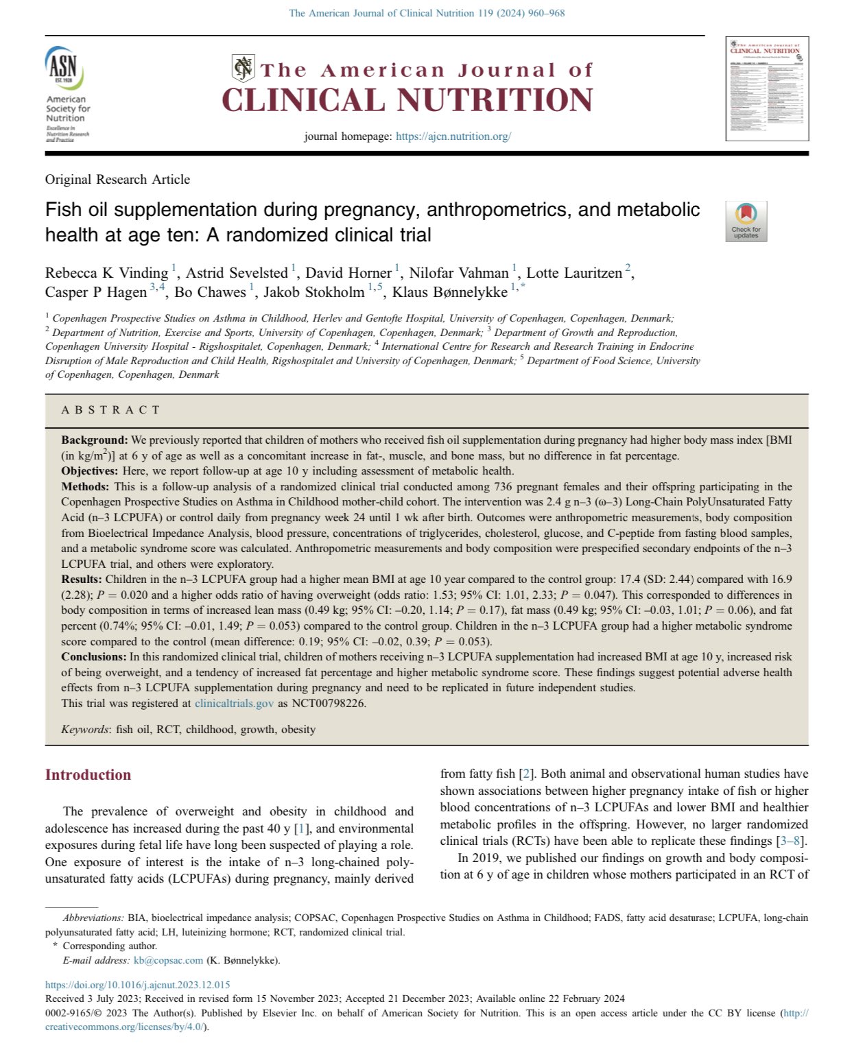 Nutrition Science on X: &ldquo;A follow-up from a randomized controlled 