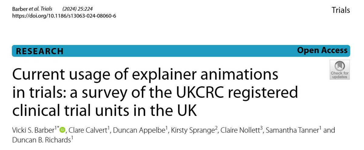We are pleased to announce that the first paper from the EXPLAIN Initiative has been published in #TrialsJournal !📖 Read it here➡️rdcu.be/dCQpQ #TheEXPLAINInitiative #ExplainerAnimations #ClinicalTrials