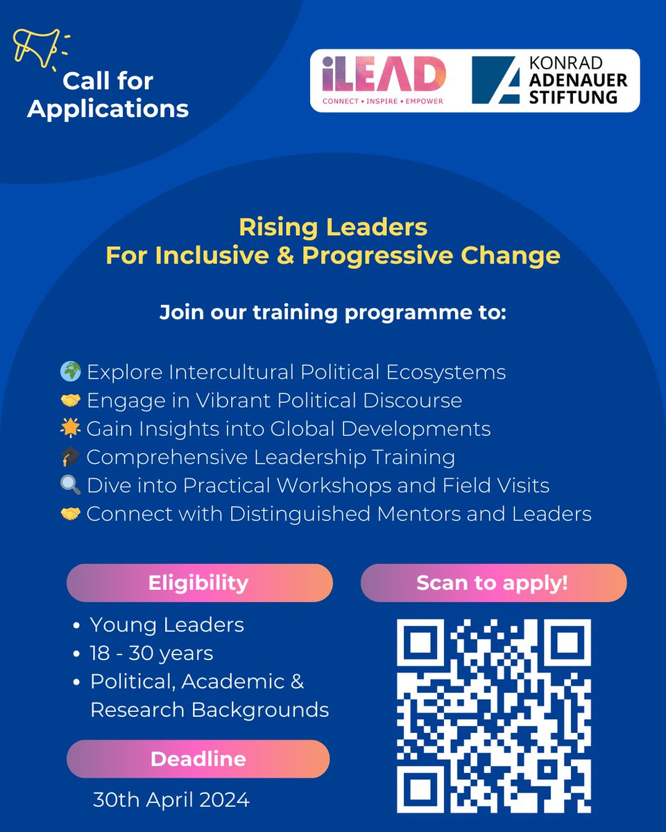 After the successful completion of the inaugural ‘Rising Leaders - for Inclusive & Progressive Change’ training programme- a collaborative endeavour of ILead Global Foundation and The  India Office of the Konrad Adenauer Stiftung (KAS), it’s time now to launch the second batch.