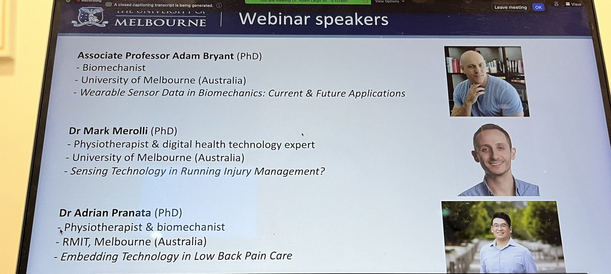 “Sensors” webinar tonight talking about various applications of technology and wearable sensors across musculoskeletal health with A/Prof Adam Bryant @CHESM_unimelb and @AdrianCPranata @RMIT #physiounimelb #rmitphysio #sensors #mdpi #chesm #wearables #physio #digitalhealth