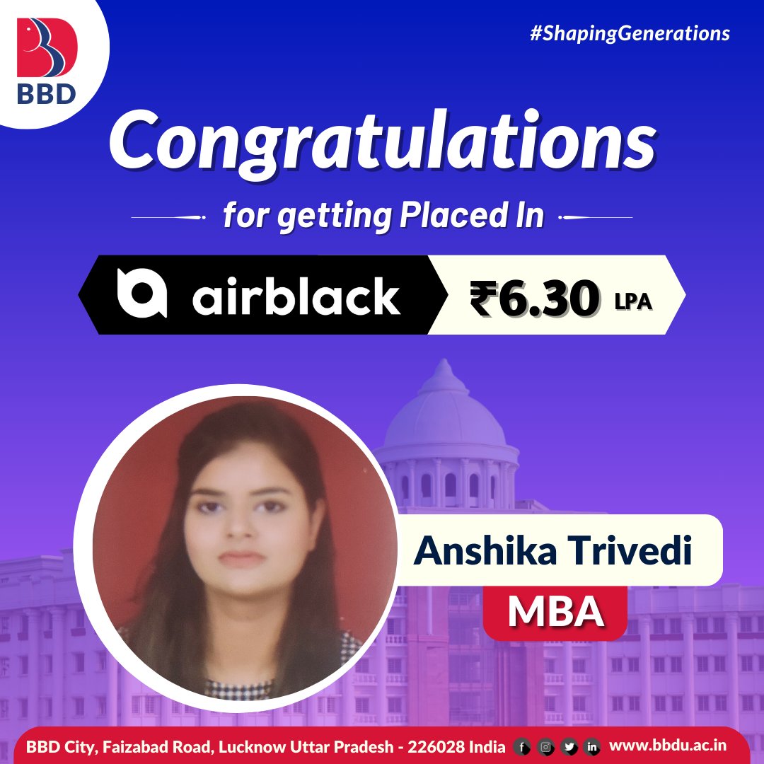 BBD_UNIVERSITY's tweet image. Congrats on this exciting journey with Airblack.
#Airblack #Placement2023