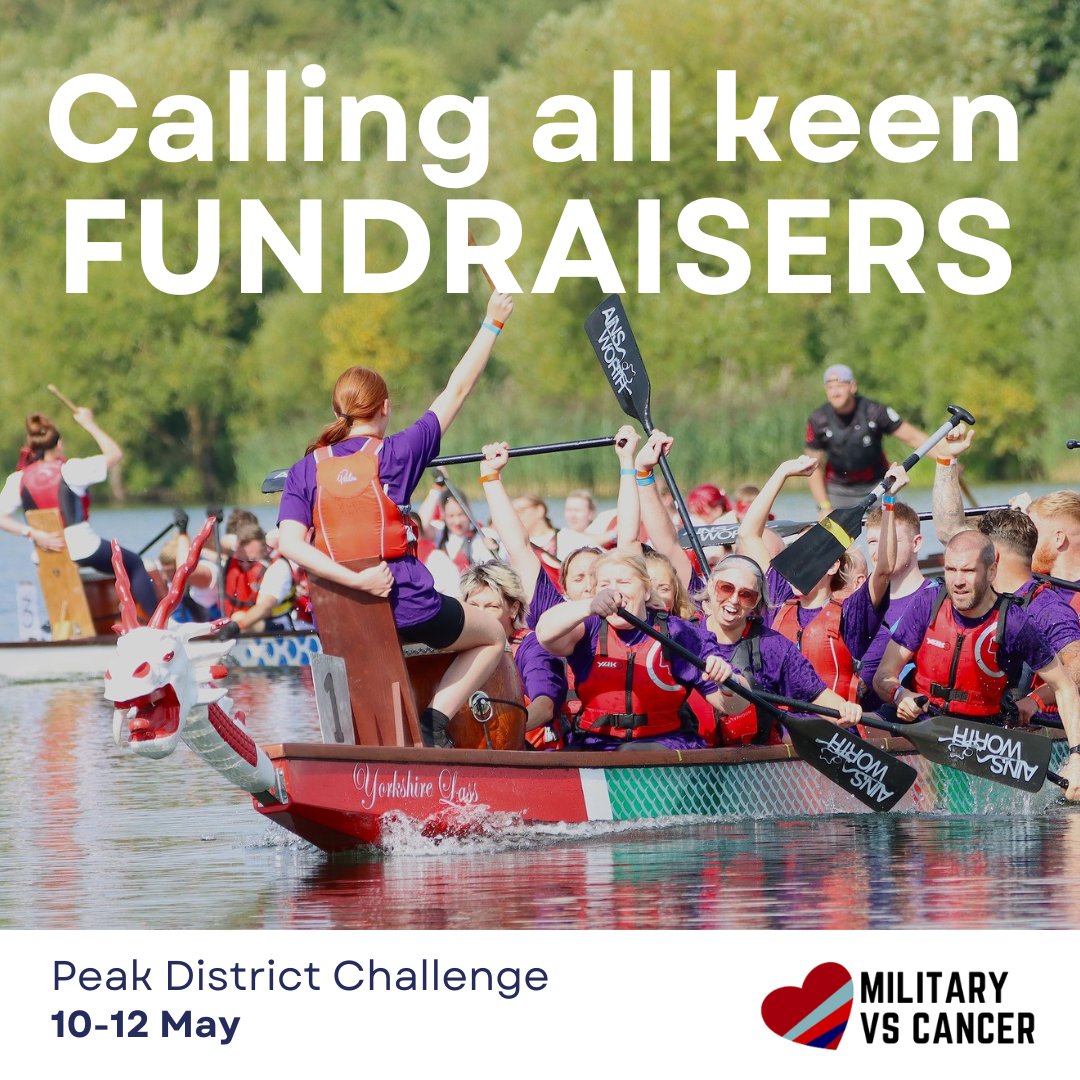 📢 Calling all fundraisers!

Help us make a difference at the #PeakDistrictChallenge on 10-12 May. Lace up your boots and join us in supporting military personnel battling cancer and their families.

Sign up now: militaryvscancer.com/news/peak-dist…

#MilitaryVsCancer