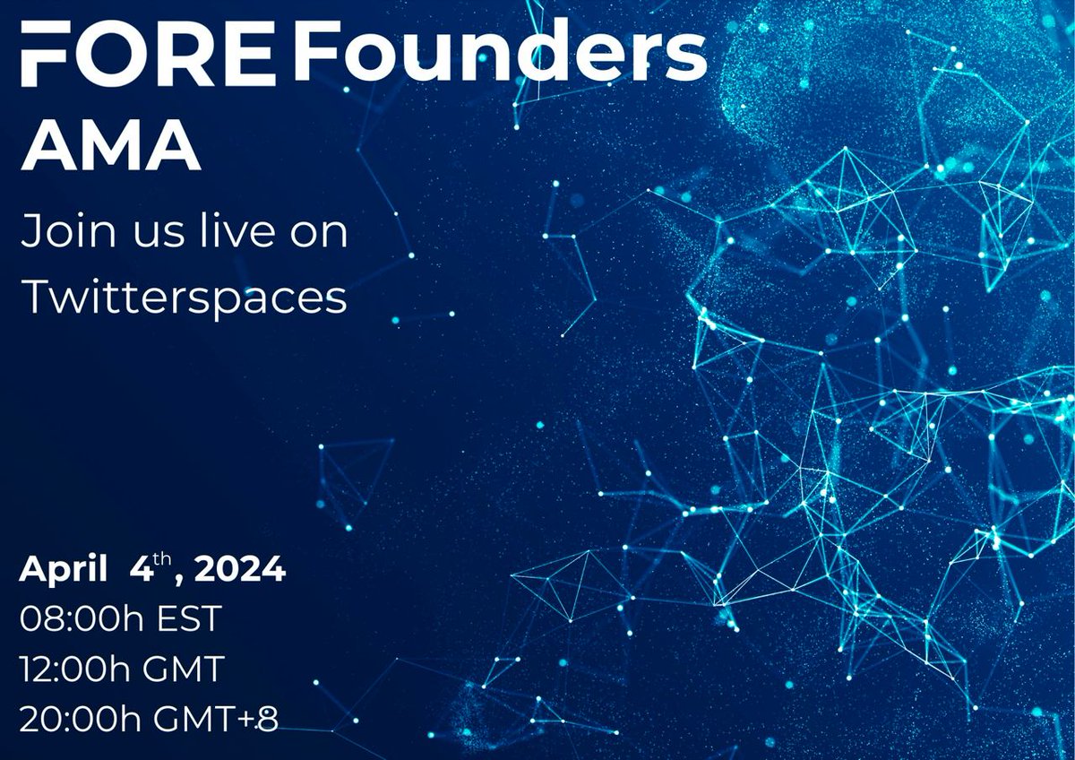 🌟 AMA Announcement 🌟 Get ready for an exciting AMA session with the founder of FORE Protocol! As we embark on an ambitious journey into Q2 and beyond, this is your opportunity to peek behind the curtain and see the innovative plans we have for the peer-to-peer predictions…