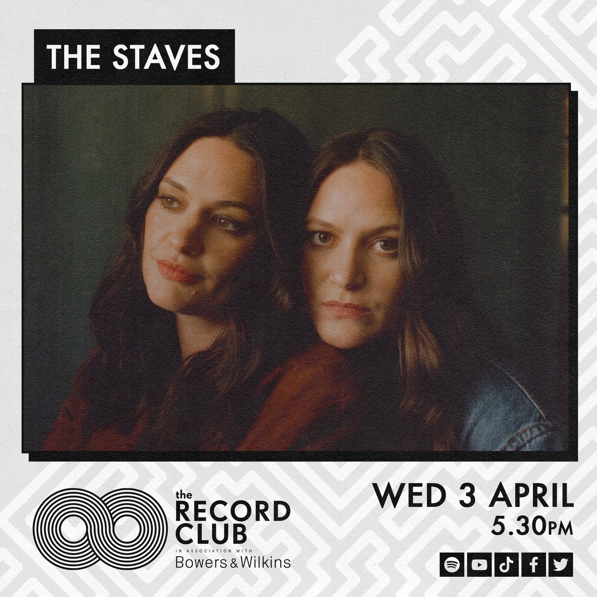 On @RecordClubUK with @BowersWilkins tonight... 🌟 @thestaves 🌟 Be here at 17:30 GMT tonight 👉 linktr.ee/TheRecordClub