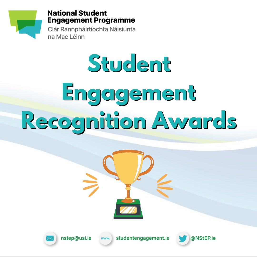 Submissions for our Student Engagement Recognition Awards are now OPEN! 🏆 Student reps who have participated in #NStEPtraining can now submit their reflective reports on their roles and experience. Find out more 👉 studentengagement.ie/awards/
