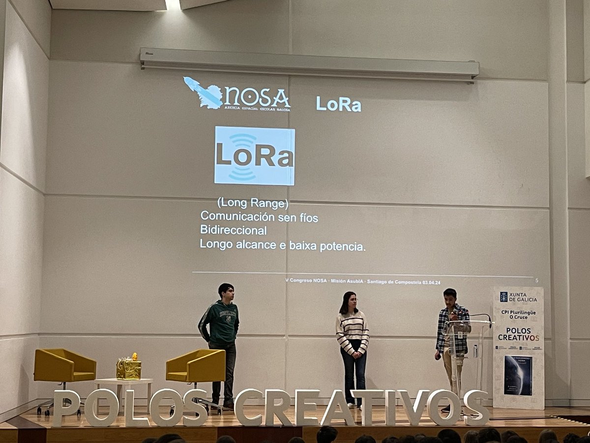 @MarumaSAT Sabes que significa #LORA? O alumnado participante neste congreso @MarumaSAT explícalo xenial! #PolosCreativos