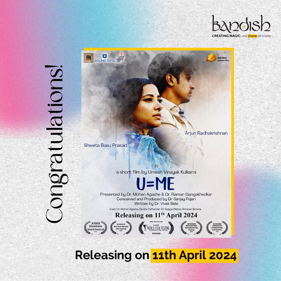 We're proud to announce that "U=Me" is releasing on 11th April. We contributed to the short film on the fronts of cinematic post production. As always it's a pleasure to work with Umesh Kulkarni

#bandishstudios #uequalstome