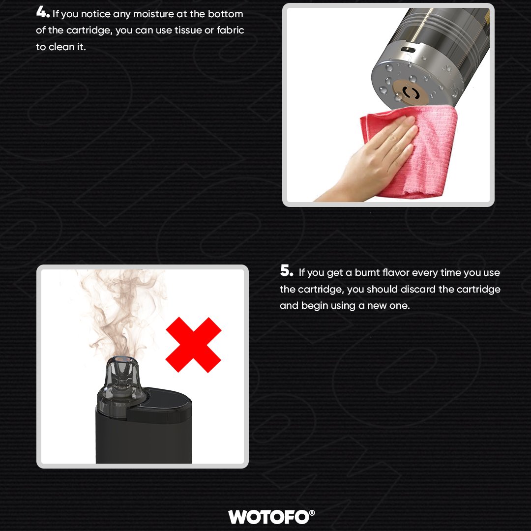 Wotofo Daily Tips🪄🏷 nexPOD cartridges, regardless of their type, need to be cleaned regularly to avoid condensation deposits that can damage the device or spoil the taste wotofo.com #wotofo #nexpod #vapelike #cartridges #podvape #vaping #clear #vapeclear #vaping