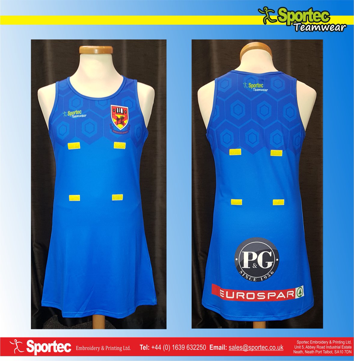 Here's one of the latest #sublimated #netball #dresses that we've created in out 'HONEYCOMB' design for Clounagh Primary School!  

To see our full range of sublimated netball dresses, please visit sportec.co.uk/products/teamw…

#bespoke #teamwear #sportswear #teamkit #netballkit