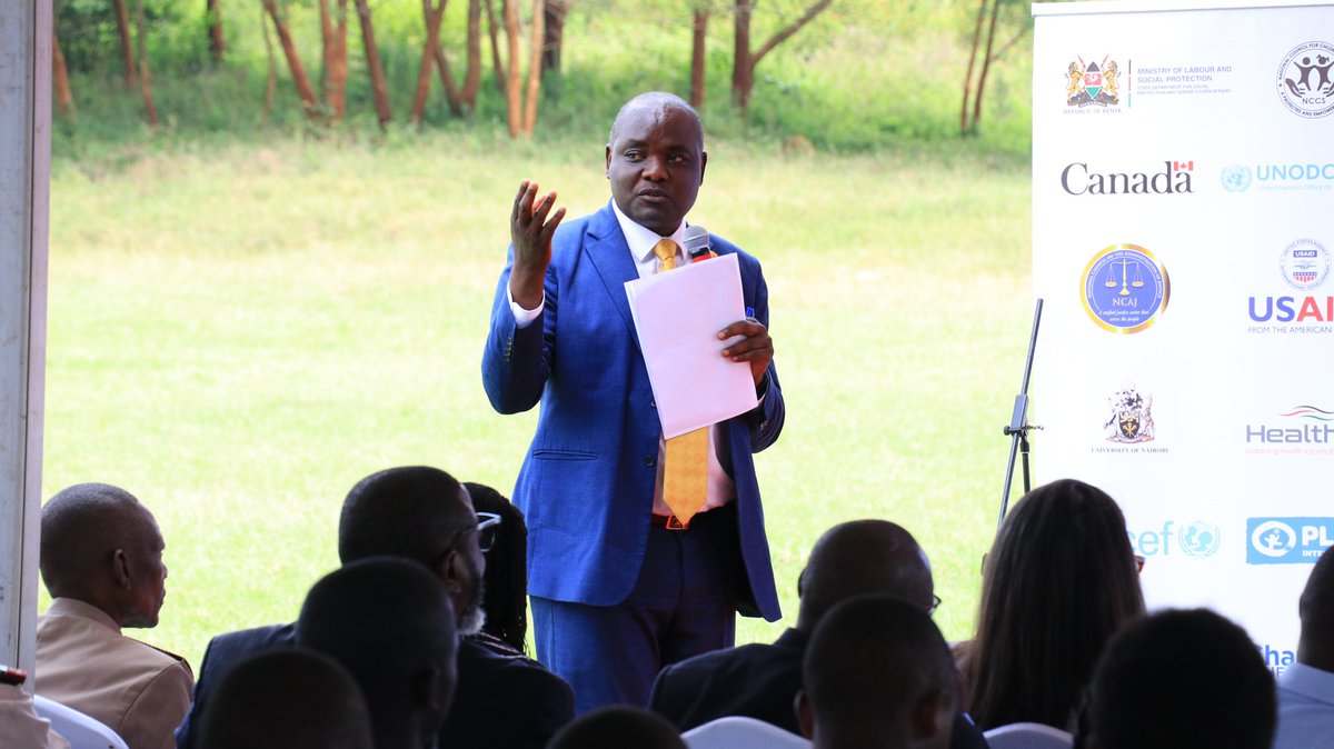 Mr. Samuel Ochieng, Assistant Director DCS giving a presentation of the #CPIMS at the ongoing launch of the SI Module. #DataforEvidenceBasedProgramminginChildProtection