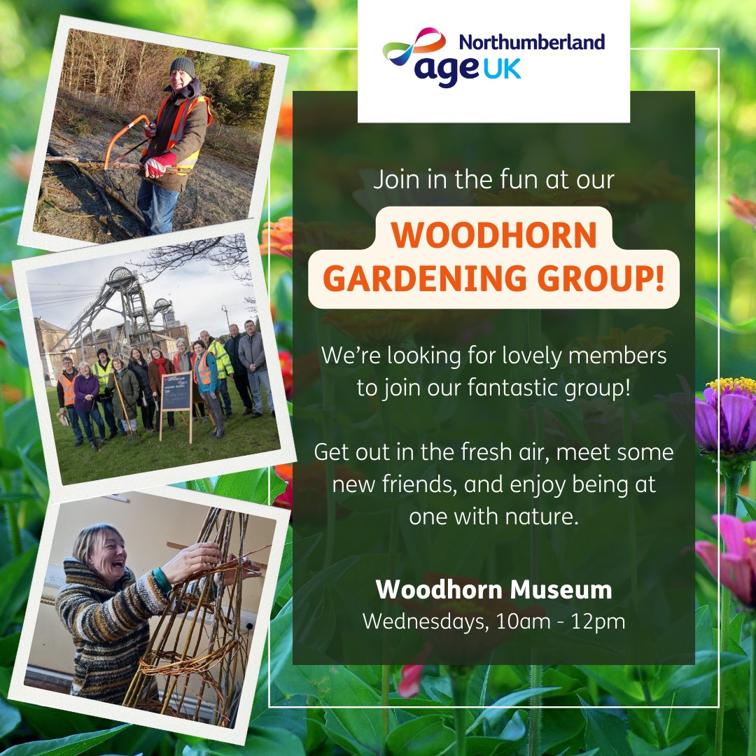 We’re looking for members to join our fabulous Gardening Group at @Woodhorn! 🌳🌸💐 Whether you've got green fingers, or just want to meet some new friends in a lovely, relaxed atmosphere, this group is for you. Just get in touch if you'd like to know more 😊