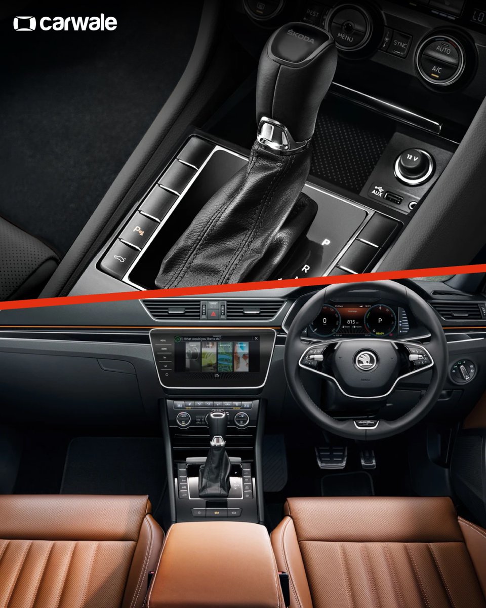 CarWale's tweet image. The #SkodaSuperb #sedan has made its comeback with a price tag of Rs. 54 lakh (ex-showroom).
-Offered as CBU model
-Available in single L&amp;amp;K trim
-2.0-litre TSI engine
-26cm digital instrument cluster
-23.36cm touchscreen infotainment system
-3-zone climate control
#CWLaunch