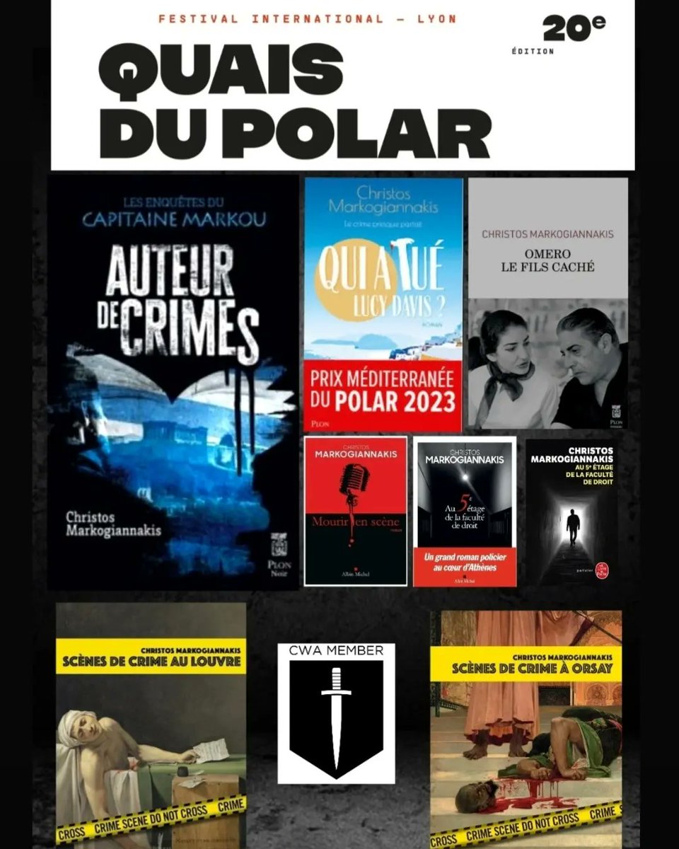 Du 5 au 7 avril à Lyon pour LE festival de la littérature noire et policière, @QuaisPolar .Des dédicaces, des rencontres, une visite nocturne au @mbalyon (pour parler de Méduse et des tueuses en série) et des échanges avec VOUS (mon plus grand plaisir!) 😃📚😉🇫🇷🇬🇷