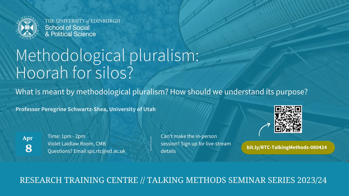 On Monday!! Our last Talking Methods Seminar of this academic year📢 Please join us 1-2pm in CMB Violet Laidlaw Room or by signing up for the live-stream!
