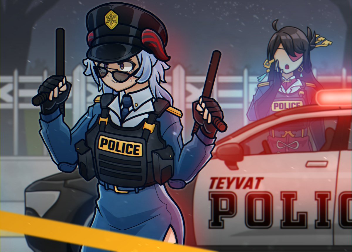 “Yes, I have to work overtime for a while.” Ganyu x Beidou👮‍♀️(Art by @/gypzophylia) Teyvat Fashion Week 【XPPen x HoYoFair】 Event page ▶: bit.ly/4aHjPUH