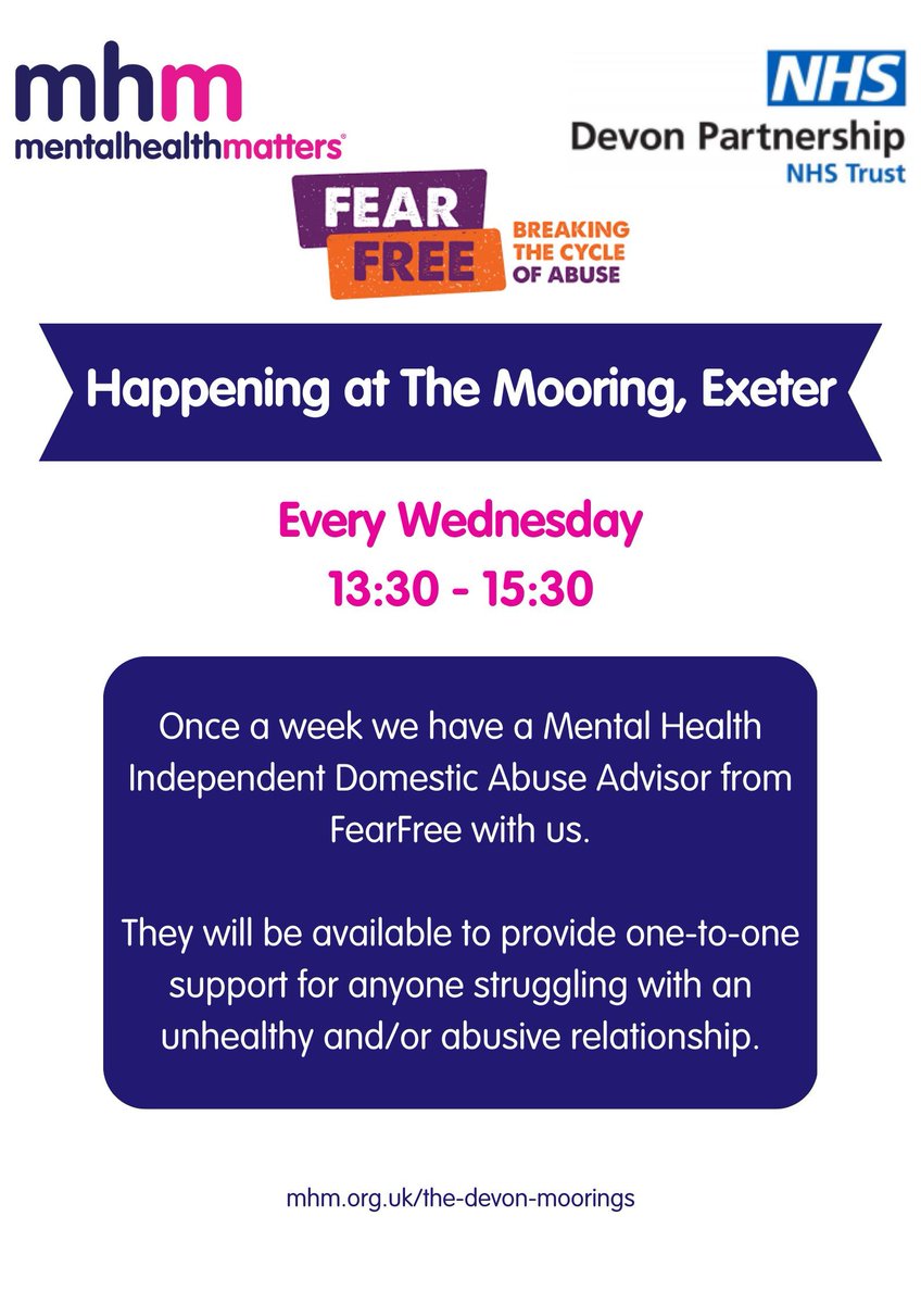 Fear Free - Breaking the Cycle of Abuse - every Wednesday at The Mooring, 1.30-3.30pm.