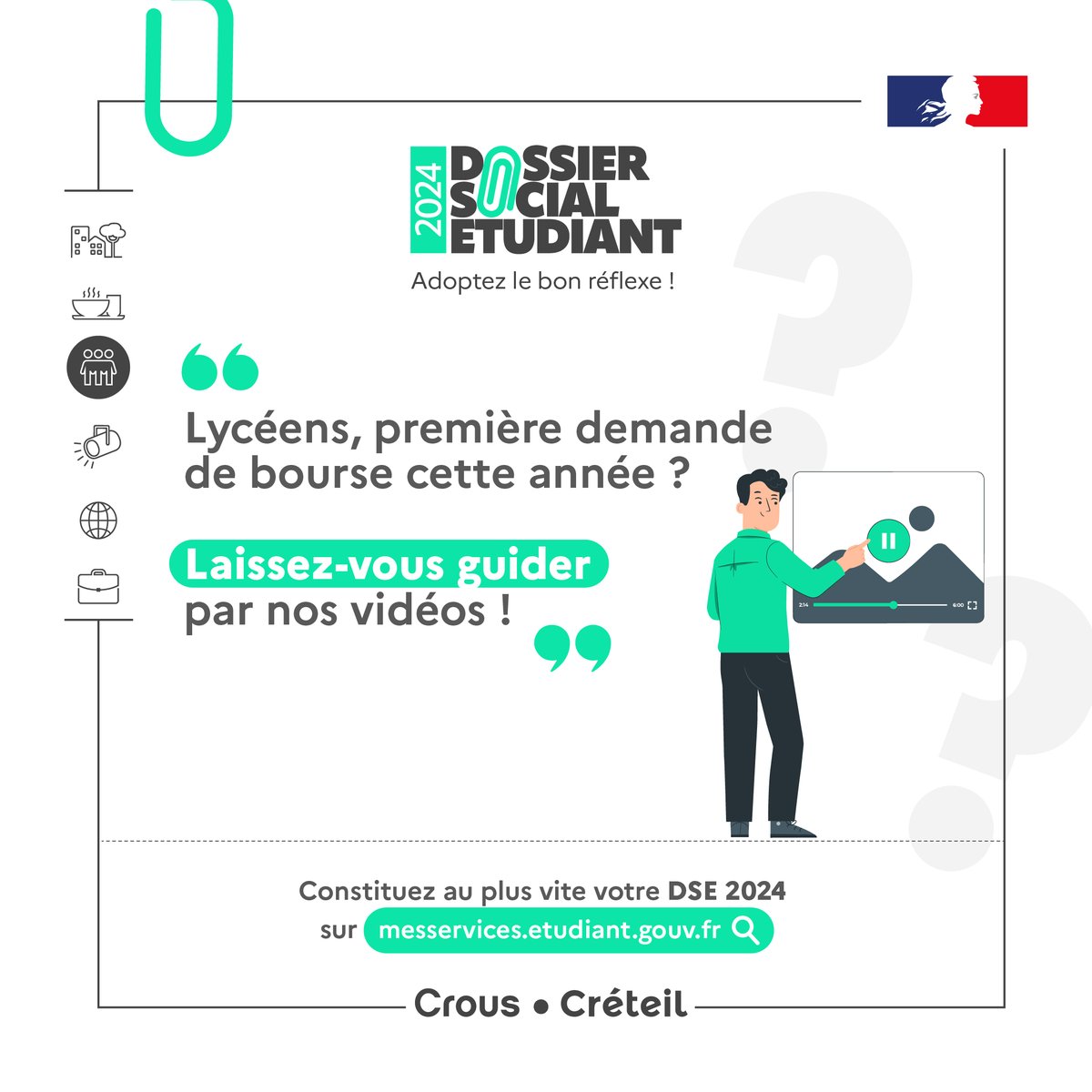 Pour visionner les vidéos de notre playlist 'les démarches Crous' rendez-vous ici : bit.ly/3K8MuFF 😉 👉 Pour constituer votre DSE, rendez-vous sur messervices.etudiant.gouv.fr ! @UPECactus @UnivParis8 @univ_spn @UGustaveEiffel #DSE #bourses #logements #étudiants #parcoursup