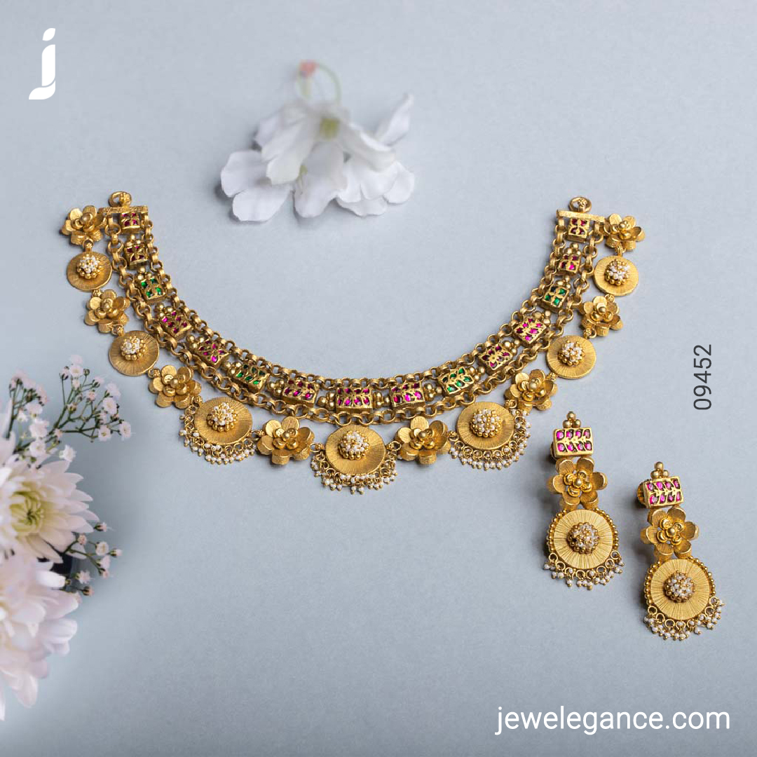 Entice this necklace to compliment your look...
.
Shop on  jewelegance.com/products/22k-j…
.
#myjewelegance  #jewelegance 
#jnecklaceset  #goldnecklace #jewellerydesign