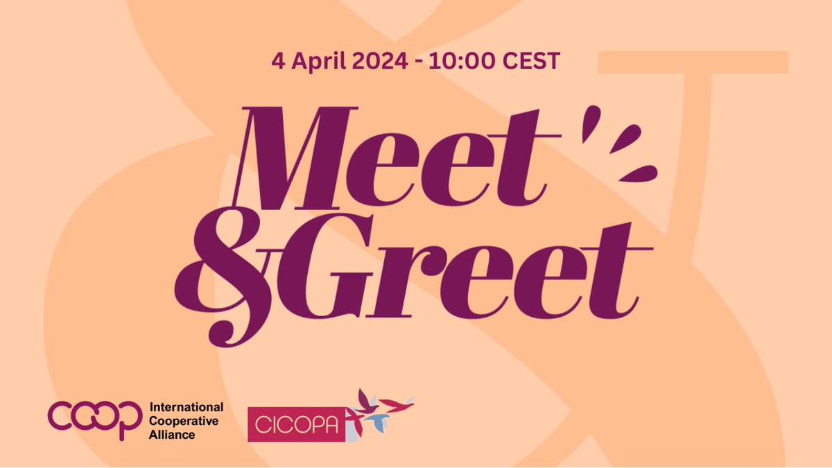 Don't miss the first webinar in the “Meet and Greet” series! 📆TOMORROW 🕐10h CEST Be a part of cooperatives worldwide who strengthen communities and prioritize the wellbeing of people. TOGETHER we can show how #coops are building a better world! ✍️ us06web.zoom.us/meeting/regist…