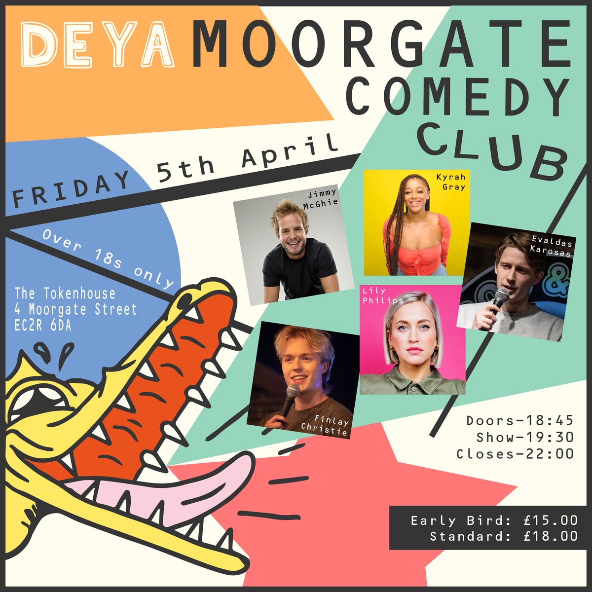 Moorgate Comedy Club This Friday 🔥 @The_Tokenhouse with @finlaycomedy @EvaldasKarosas @KyrahGray @lily_comedy designmynight.com/london/pubs/ci…