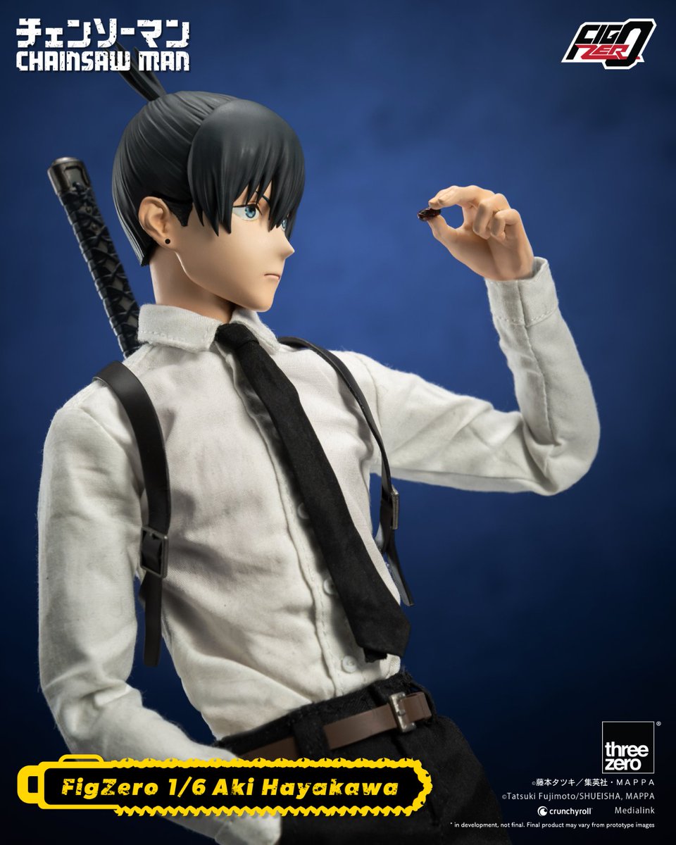 From the #CHAINSAWMAN anime series, FigZero 1/6 Aki Hayakawa, features a tailored outfit and includes accessories to replicate the memorable scenes in the anime, such as katana, katana (nail-shaped), and Devil of Gun’s piece of meat.

bit.ly/AkiENG

#AkiHayakawa