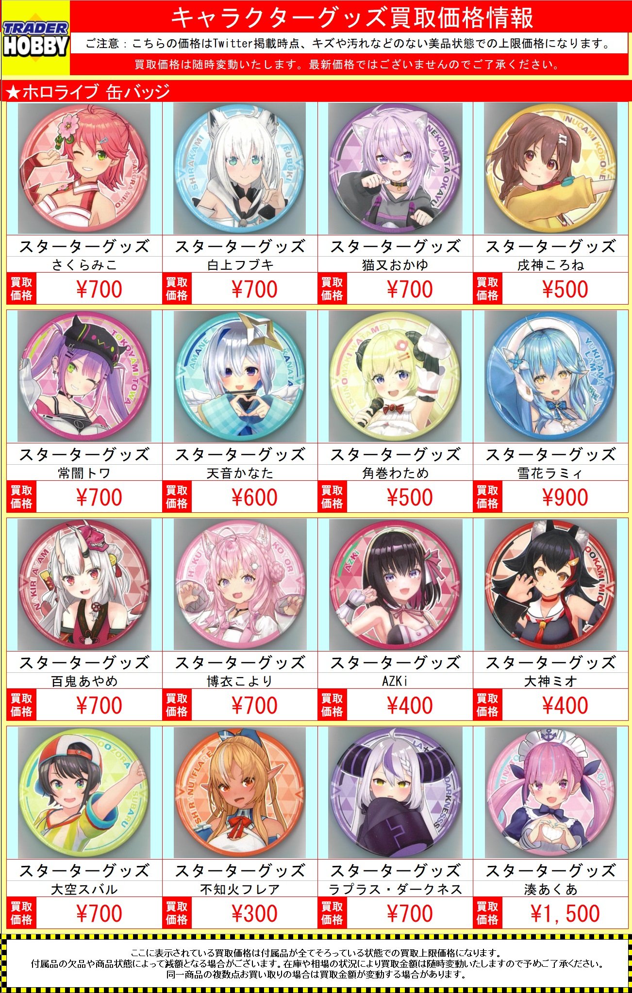 ホロライブ スターターグッズ 缶バッジ azki 待た