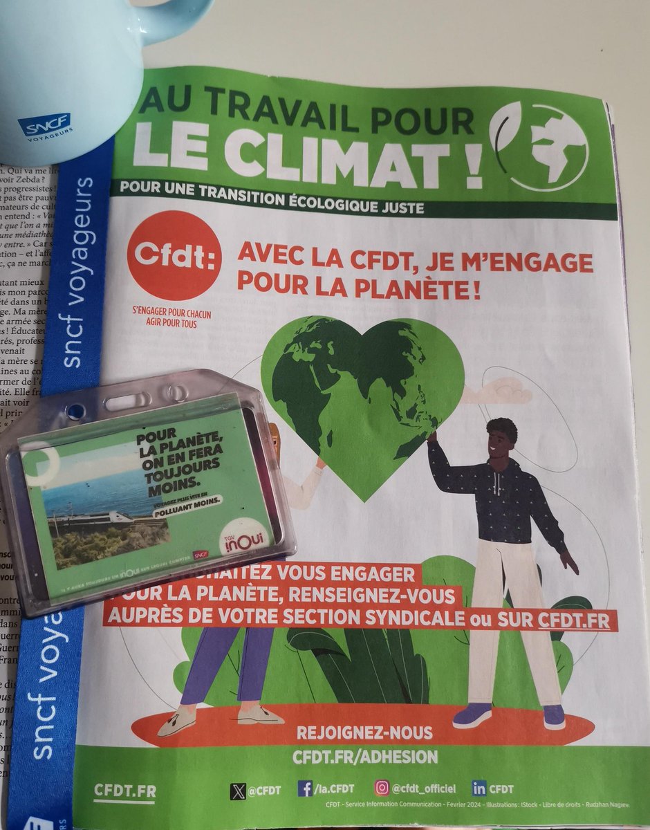 Au travail pour le climat ! 🌱 Un syndicat en adéquation avec tes valeurs ❤️ @CFDT @cfdtcheminots ➡️ Je participe, je vote ! 🟠 #CFDTMagazine #TeamTrain #EnTrainPourLeClimat