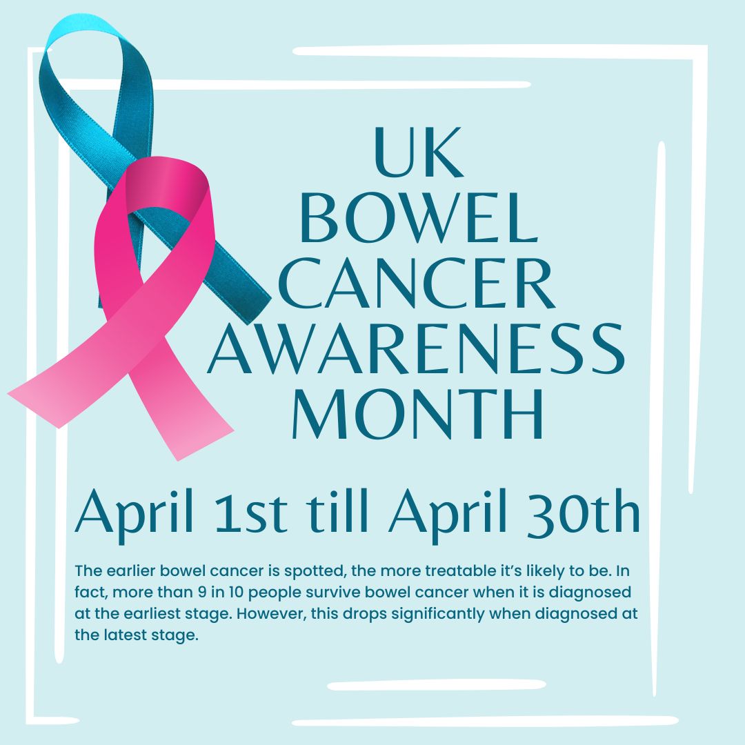 It's Bowel Cancer Awareness Month. If you have concerns or symptoms please visit your GP or arrange for a test. Find out more about bowel cancer. use the link: bowelcanceruk.org.uk/about.../bowel… #nhs #BowelCancerAwarenessMonth #cancer