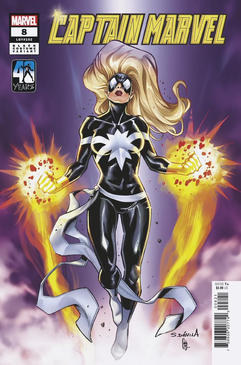 Marvel Heroes Suit Up for the 40th Anniversary of Spider-Man's Iconic Black Costume Captain Marvel #8 Black Costume variant by @SergioDavila007 !!!