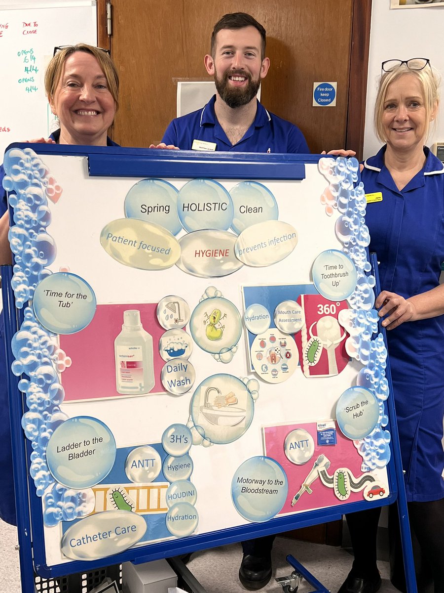 The IPC team are launching the ‘spring clean’ campaign today. We will be visiting wards and dept’s over the month of April to talk about all things relating to patient hygiene. #octenisan #cathetercare #cautiprevention #mouthcarematters #scrubthehub