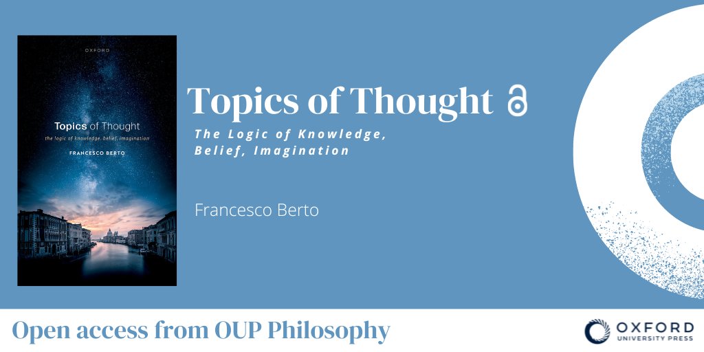 .@Franz_Berto's 'Topics of Thought: The Logic of Knowledge, Belief, and Imagination' is available to read #OpenAccess. Discover more: oxford.ly/43GpyI1