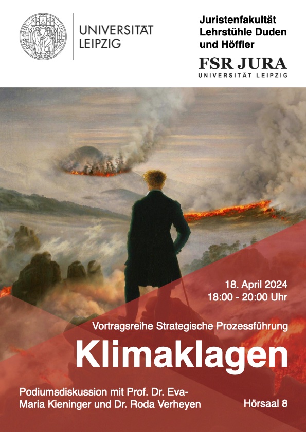 Save the Date Leipzig! Veranstaltungsreihe zu Strategischer Prozessführung am 18.4., 18.00 Uhr zum Thema Klimaklagen @UniLeipzig 

#ClimateCrisis #strategiclitigation