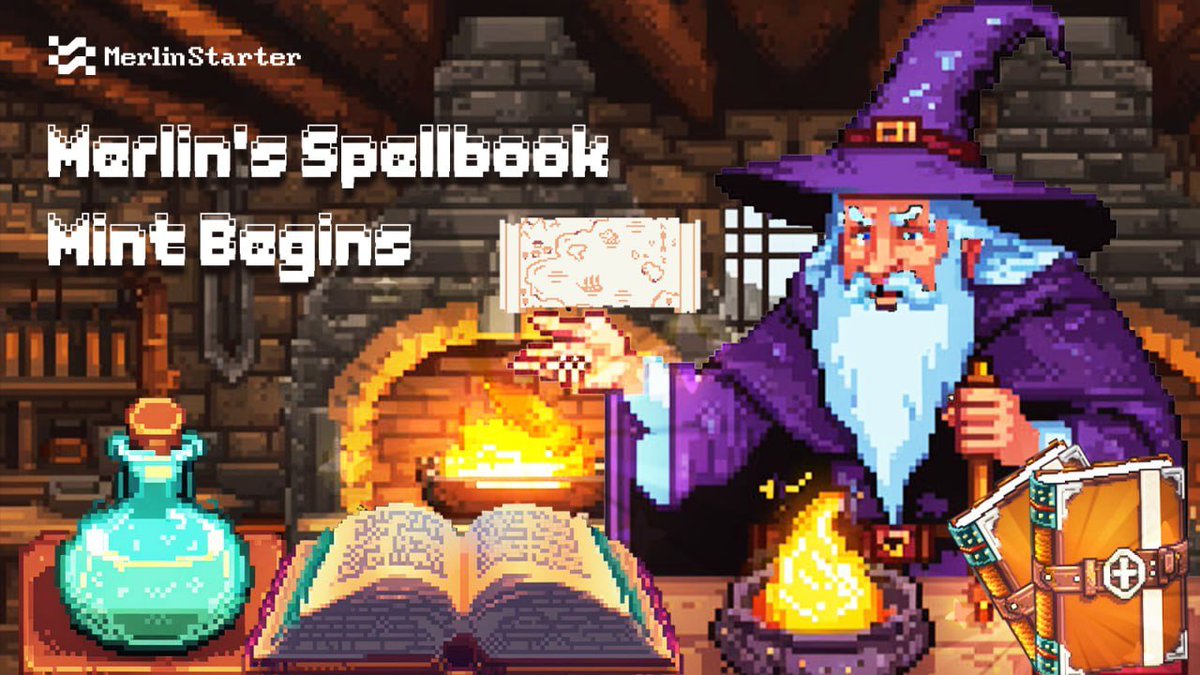 ✅ The Merlin's Spellbooks mint is now live. 
merlinstarter.com/spellbook

🔥 Ignite the magic of Merlin's spellbooks and let the world witness its wonder!

Radiance Round: April 3rd, 6 PM SGT
Sparkle Round: April 3rd, 11 PM SGT
Public Round: April 4th, 9 AM SGT
NFT Claim: April 4th,