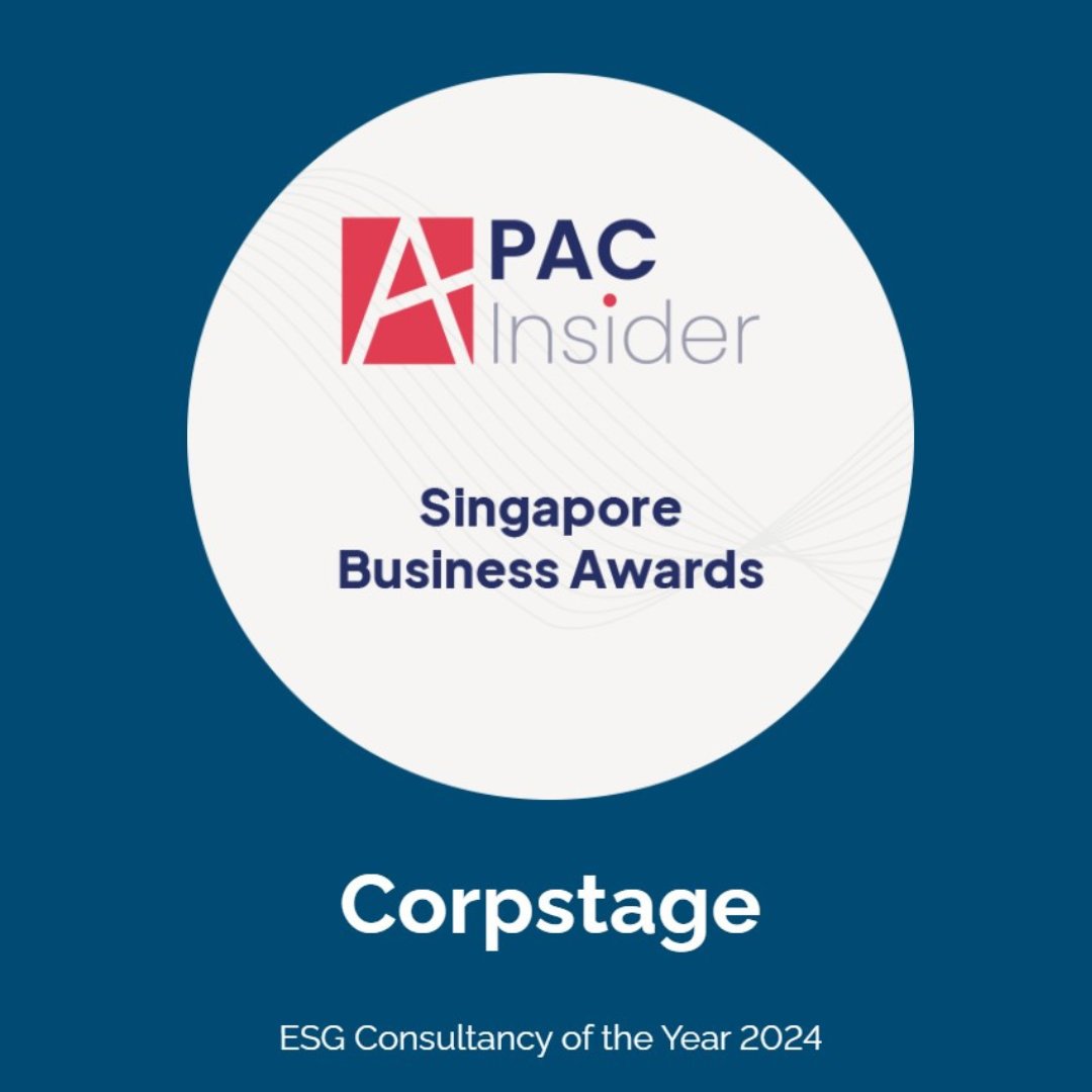 We are proud to share that we have won the award for 'ESG Consultancy of the Year 2024' at the APAC Insider Singapore Business Awards 2024. 

#Corpstage #ESGConsultancyoftheyear #2024  #APACInsider #SingaporeBusinessAwards #Sustainability #SustainableBusiness