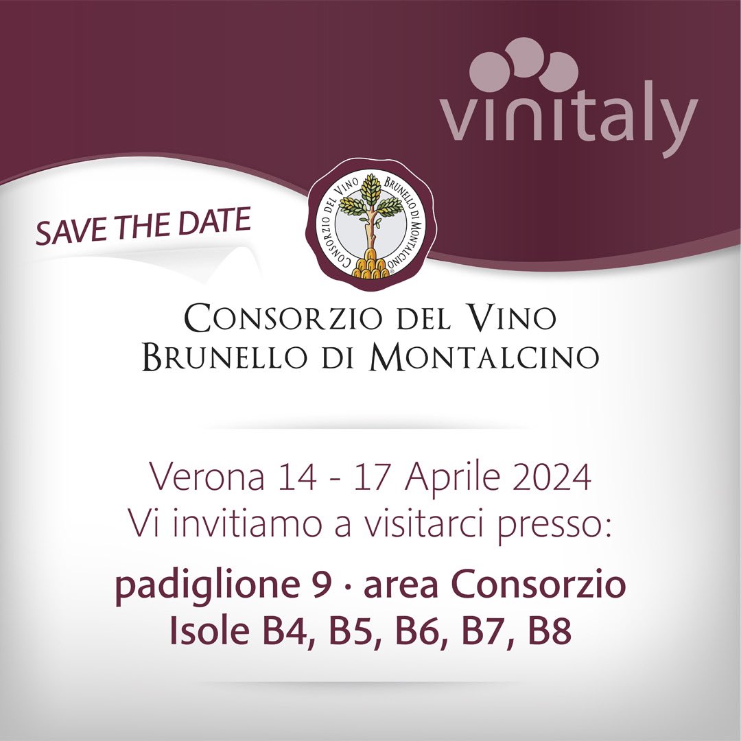 We’re getting ready for the 56th edition of @VinitalyTasting from April 14th to 17th. Visit us at Hall 9/B6 where you can taste by appointment the 100 wineries represented by the consortium and visit the 63 exhibitors #brunellodimontalcino #montalcino #sangiovese #vinitaly