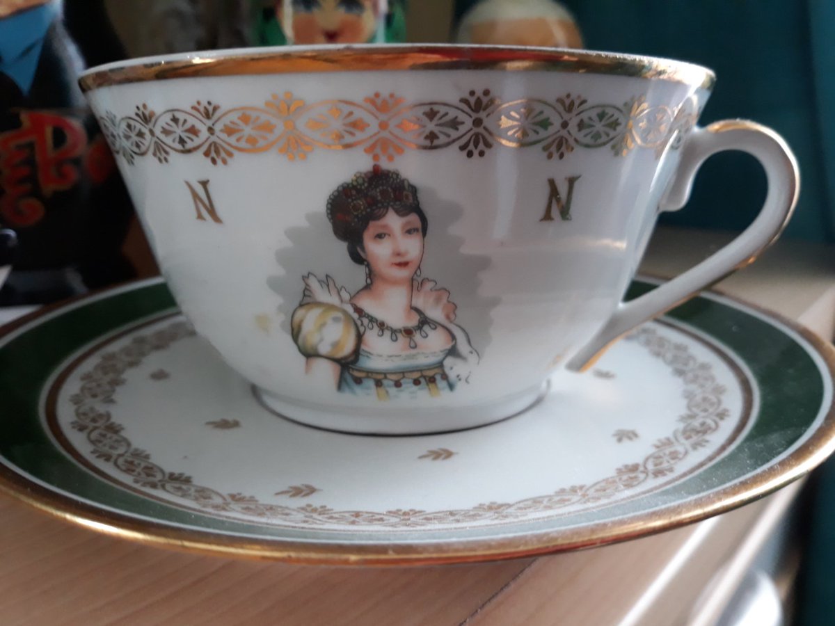 My parents' Napoleon and Joséphine cups. Napoleon, unfortunately, is looking somewhat the worse for wear.