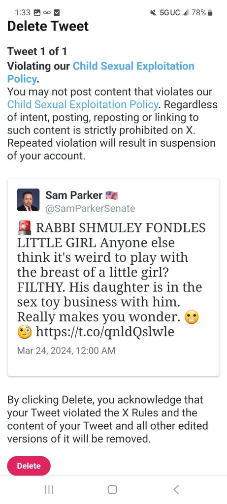 So rabbi Shmuley can post videos of himself inappropriately touching kids but @SamParkerSenate is not allowed to expose him? @X’s policy is to punish those against child abuse and reward the actual abusers? Wtf @elonmusk