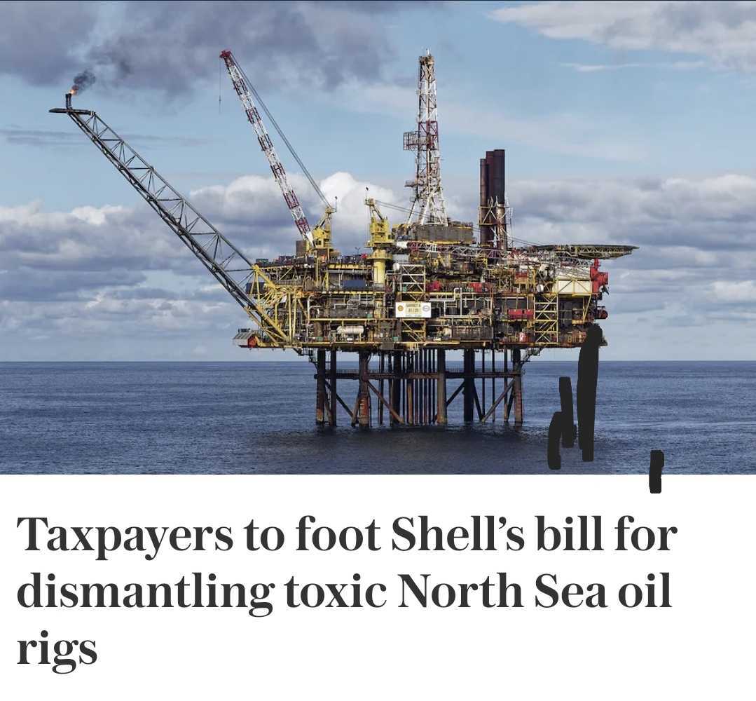 NEW: Whilst Shell is rolling in profits, we're paying to clean up after them. The oil giant, which made over £22bn profit last year, has been urged to remove waste from decommissioned rigs. But thanks to generous tax breaks, UK taxpayers will cover much of the clean-up costs.