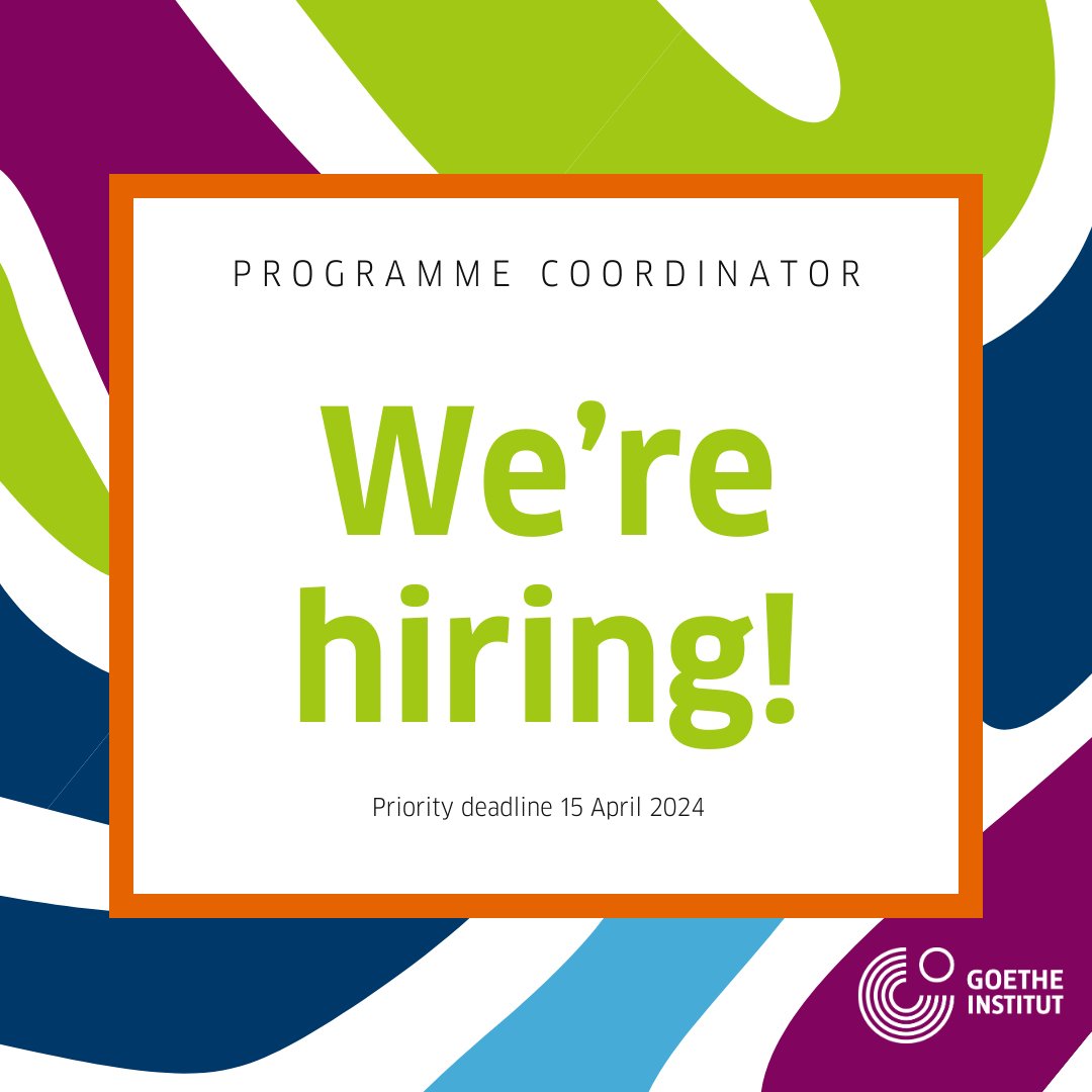 Do you keep your finger on the pulse on all things art and culture across Germany and Scotland? We're #hiring a bilingual Programme Coordinator to help curate our cultural programme, with an focus on the visual and performing arts. goethe.de/ins/gb/en/ueb/… #JobOpportunities