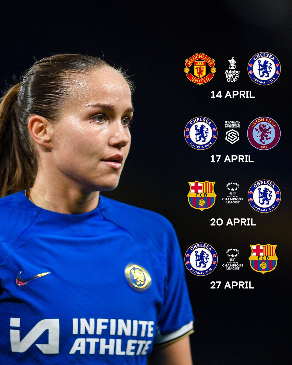 ChelseaFCW's tweet image. Bring on April. 💪