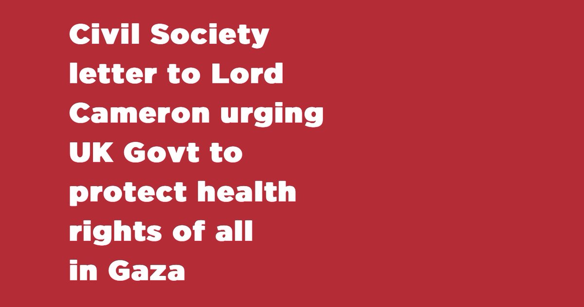 📢 ICYMI: We signed this letter calling on the UK Government to protect the health rights of all those in #Gaza. ➡️bit.ly/3xlRB3v